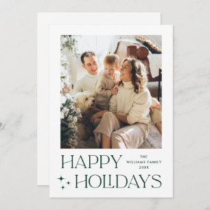 Elegant Minimalist Christmas Greeting 2 Photo Holiday Card