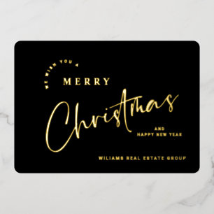 Elegant Minimalist Christmas Greeting Company Gold