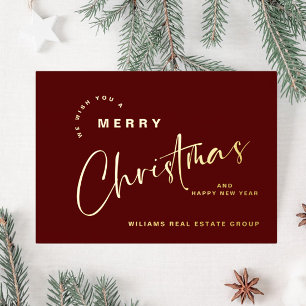 Elegant Minimalist Christmas Greeting Company Gold