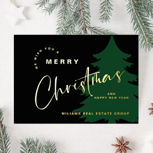 Elegant Minimalist Christmas Greeting Company Gold