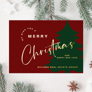 Elegant Minimalist Christmas Greeting Company Gold