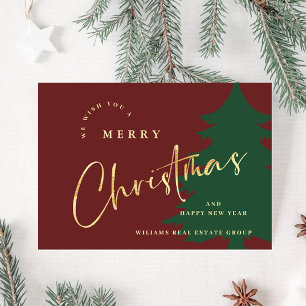 Elegant Minimalist Christmas Greeting Corporate Holiday Card