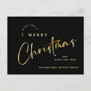 Elegant Minimalist Christmas Greeting Corporate Postcard