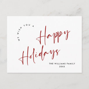 Elegant Minimalist Christmas Greeting Holiday Postcard