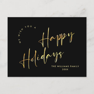 Elegant Minimalist Christmas Greeting Holiday Postcard
