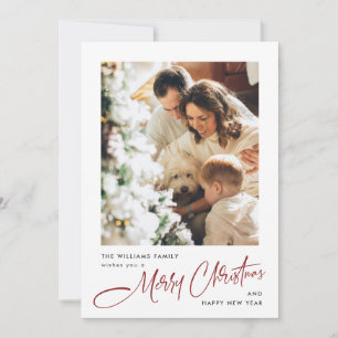 Elegant Minimalist Christmas Greeting Photo Holiday Card