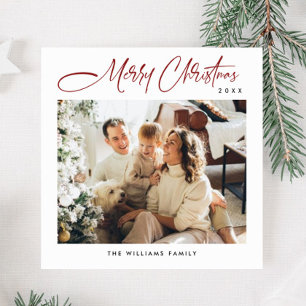 Elegant Minimalist Christmas Greeting Photo Holiday Card