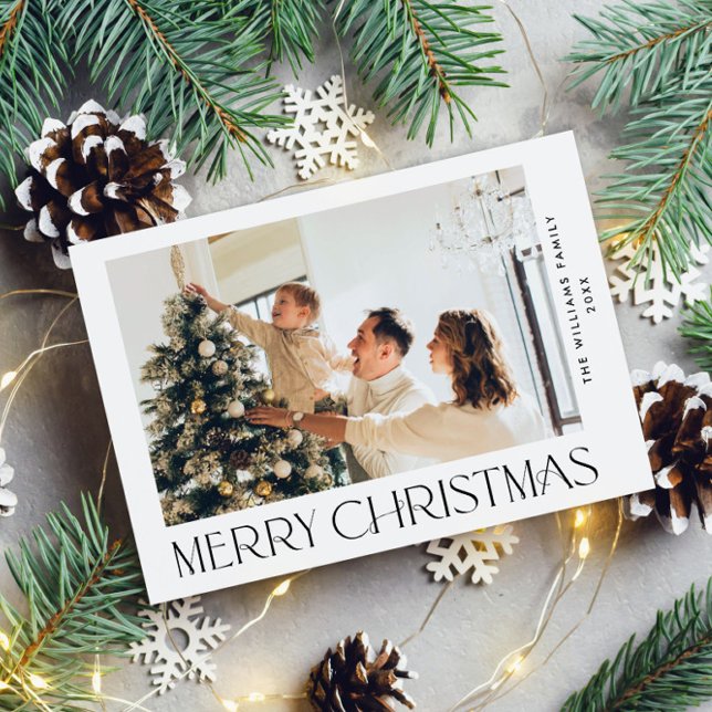 Elegant Minimalist Christmas Greeting Photo Holiday Card (Creator Uploaded)