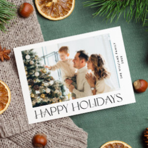 Elegant Minimalist Christmas Greeting Photo Holiday Card