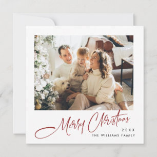 Elegant Minimalist Christmas Greeting Photo Holiday Card
