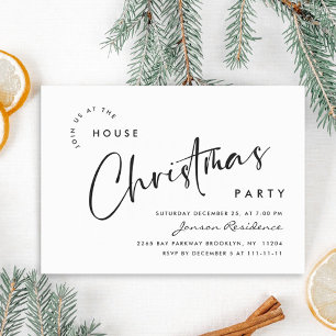 Elegant Minimalist Christmas Holiday Party Invitation