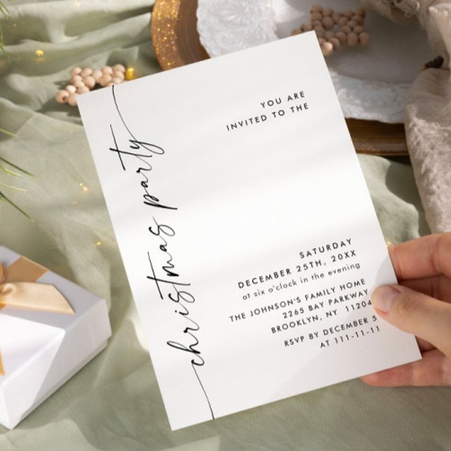 Elegant Minimalist Christmas Holiday Party Invitation (Creator Uploaded)