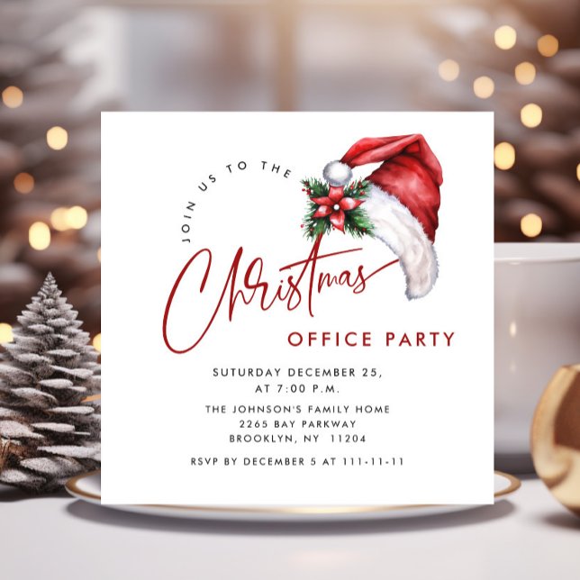 Elegant Minimalist Christmas Holiday Party Simple Invitation (Creator Uploaded)