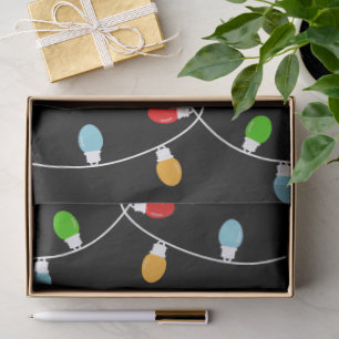 Elegant Minimalist Christmas Lights Tissue Paper