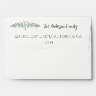 Elegant Minimalist Christmas Line Art Envelope
