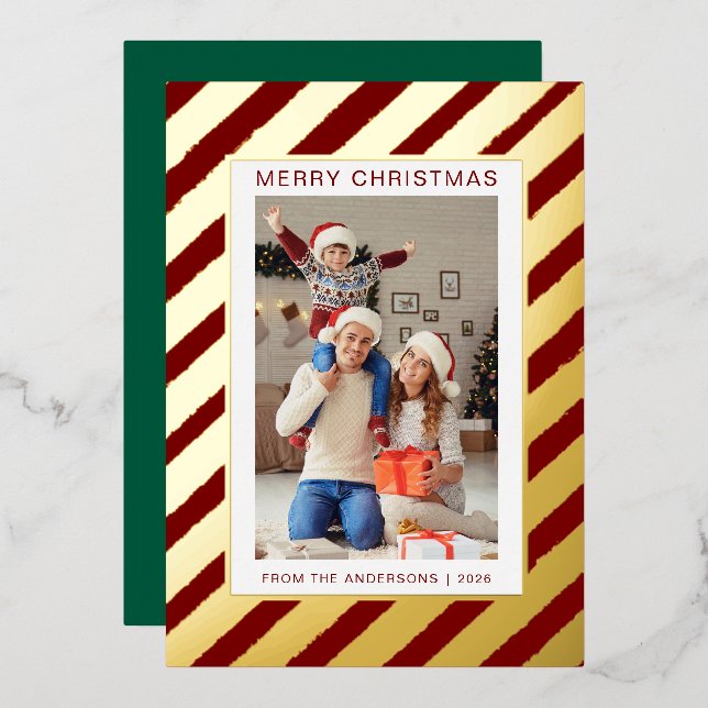 Elegant Minimalist Christmas | Modern Family Photo (Front/Back)