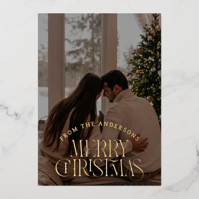 Elegant Minimalist Christmas | Modern Family Photo (Front)