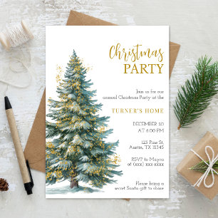 Elegant Minimalist Christmas Party Invitation