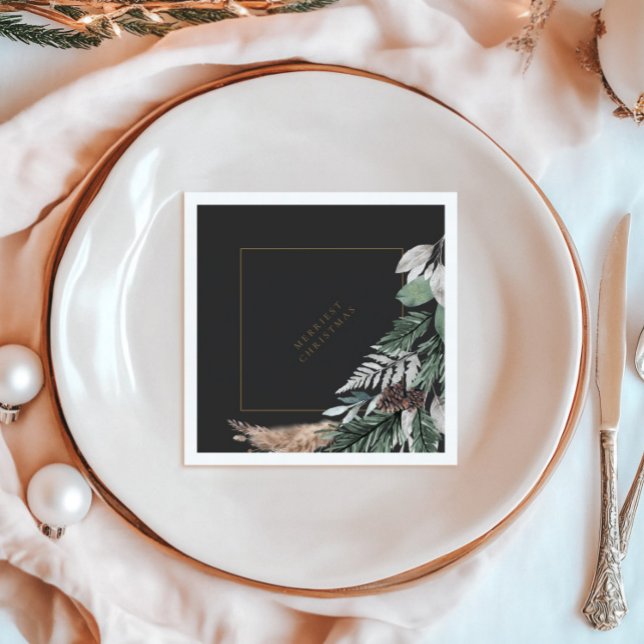 Elegant Minimalist Christmas Party Paper Napkin (Elegant Minimalist Christmas Party Paper Napkin)