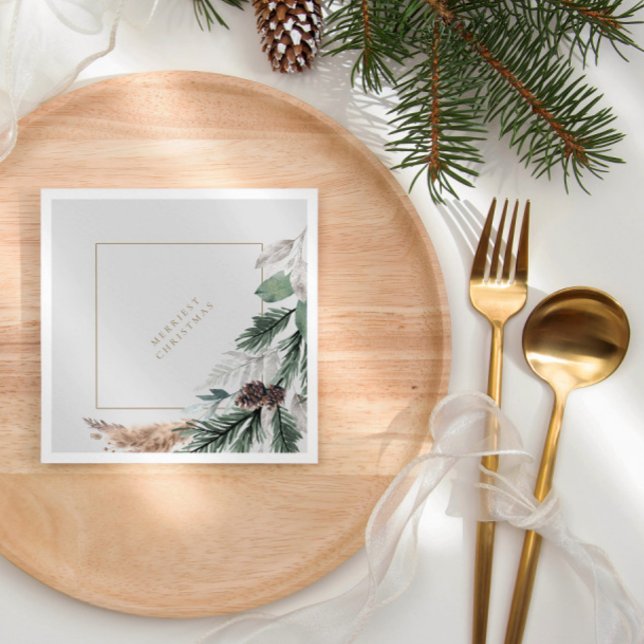 Elegant Minimalist Christmas Party Paper Napkin (Creator Uploaded)