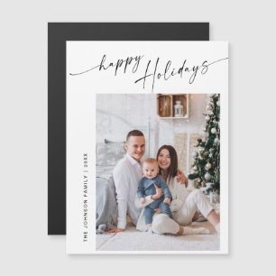 Elegant Minimalist Christmas PHOTO Magnetic Card