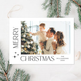 Elegant Minimalist Christmas PHOTO Magnetic Card