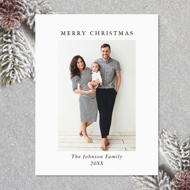 Elegant Minimalist Christmas PHOTO Magnetic Card (Zazzle Elegant Minimalist Christmas PHOTO Magnetic Card)