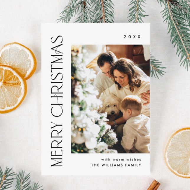 Elegant Minimalist Christmas PHOTO Magnetic Card (Creator Uploaded)