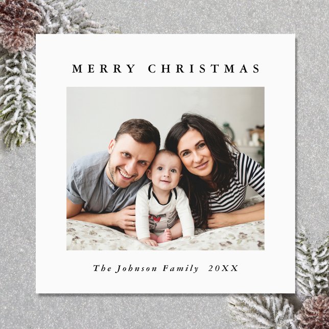 Elegant Minimalist Christmas PHOTO Magnetic Card (Zazzle Elegant Minimalist Christmas PHOTO Magnetic Card )