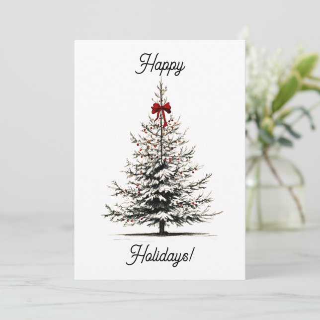 Elegant Minimalist Christmas Tree Card (Standing Front)