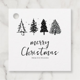 Elegant Minimalist Christmas Tree Favour Tags