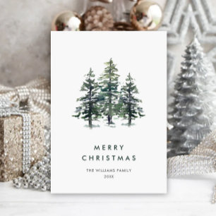 Elegant Minimalist Christmas Tree Greeting Holiday Card