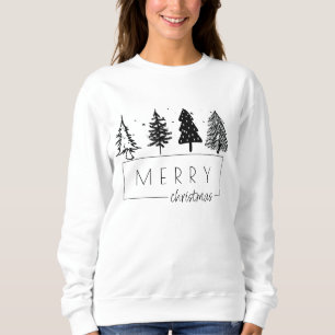 Elegant Minimalist Christmas Tree Sweatshirt