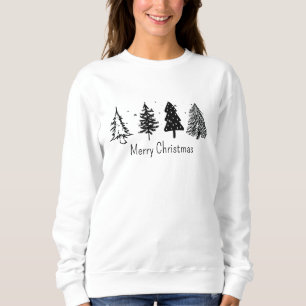Elegant Minimalist Christmas Tree Sweatshirt