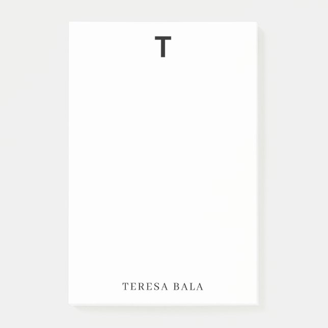 Elegant Minimalist Classic Monogram Design Post-it Notes (Front)
