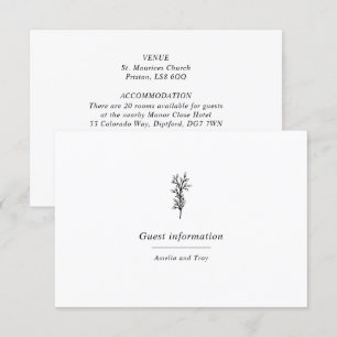 Elegant Minimalist Classic Olive Botanicals  Enclosure Card