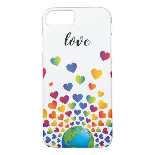 Elegant Minimalist Colourful Rainbow Heart Design Case-Mate iPhone Case