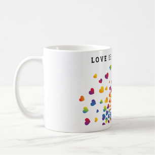 Elegant Minimalist Colourful Rainbow Heart Design  Coffee Mug