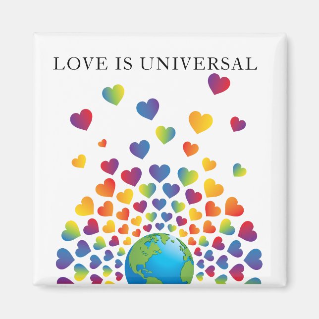 Elegant Minimalist Colourful Rainbow Heart Design Magnet (Front)