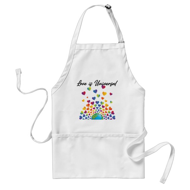 Elegant Minimalist Colourful Rainbow Heart Design Standard Apron (Front)