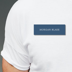 Elegant Minimalist Consultant Blue White Name Tag