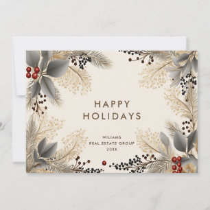 Elegant Minimalist Corporate Bohemian Christmas Holiday Card