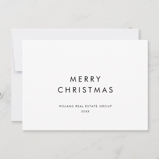 Elegant Minimalist Corporate Christmas Greeting Holiday Card (Front)