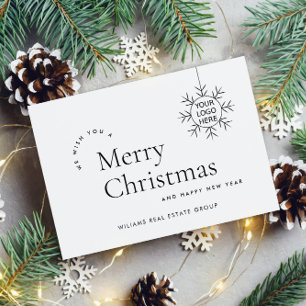 Elegant Minimalist Corporate Christmas Greeting Holiday Card