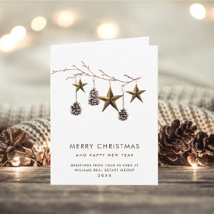 Elegant Minimalist Corporate Christmas Greeting Holiday Card