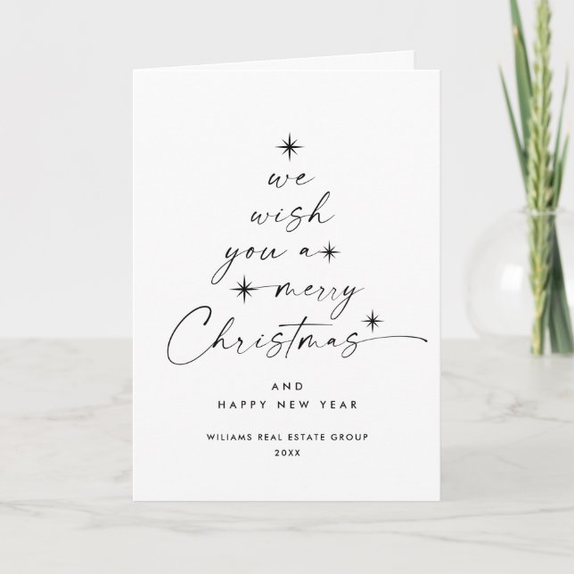 Elegant Minimalist Corporate Christmas Greeting Holiday Card (Front)