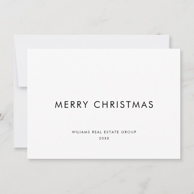 Elegant Minimalist Corporate Christmas Greeting Holiday Card (Front)