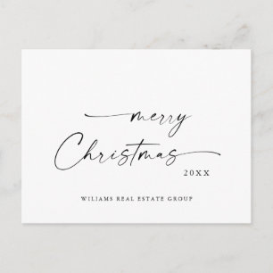 Elegant Minimalist Corporate Christmas Greeting Postcard