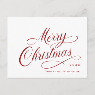 Elegant Minimalist Corporate Christmas Holiday Postcard