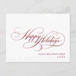Elegant Minimalist Corporate Christmas Holiday Postcard